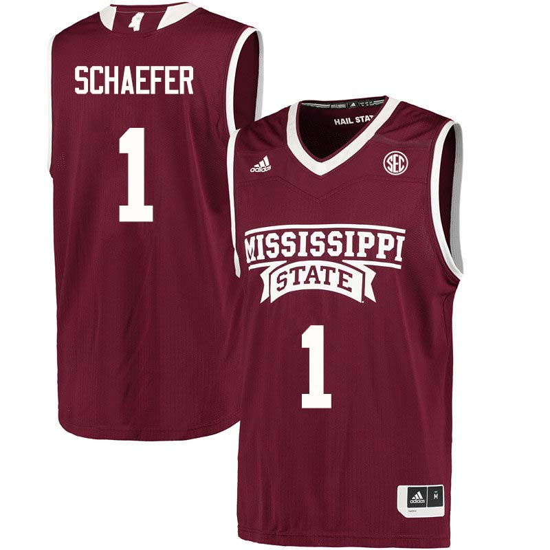 Men #1 Blair Schaefer Mississippi State Bulldogs College Basketball Jerseys Sale-Maroon - Click Image to Close